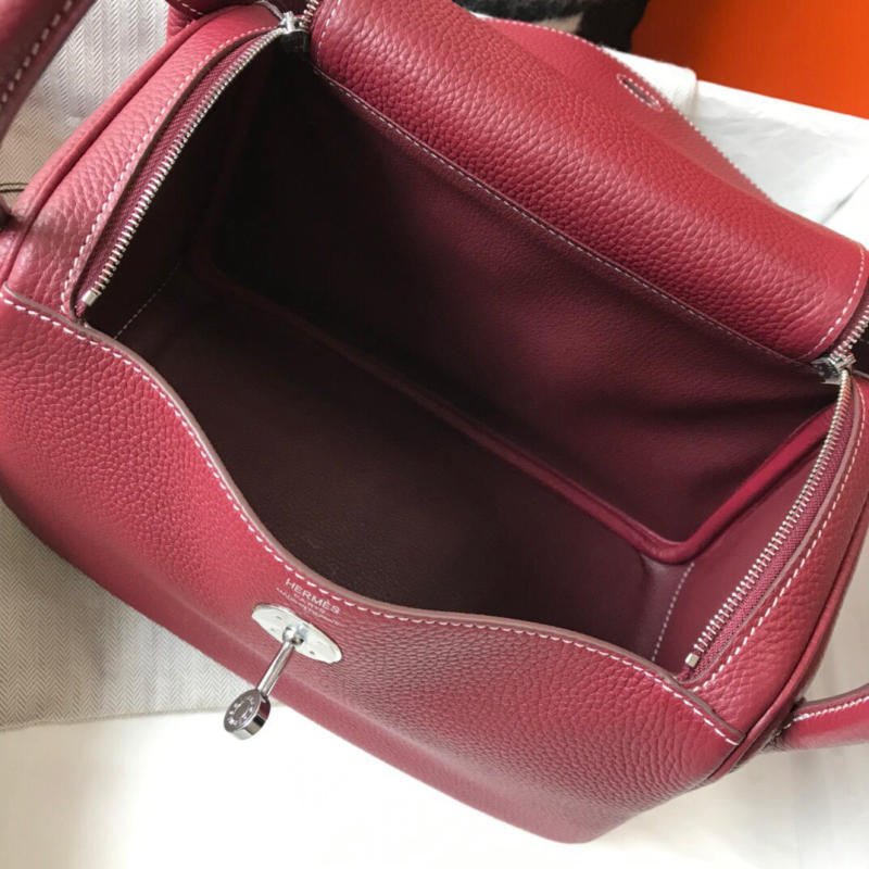 Túi xách Hermes mini 𝙡𝙞𝙣𝙙𝙮 siêu cấp màu đỏ thẩm size 26cm