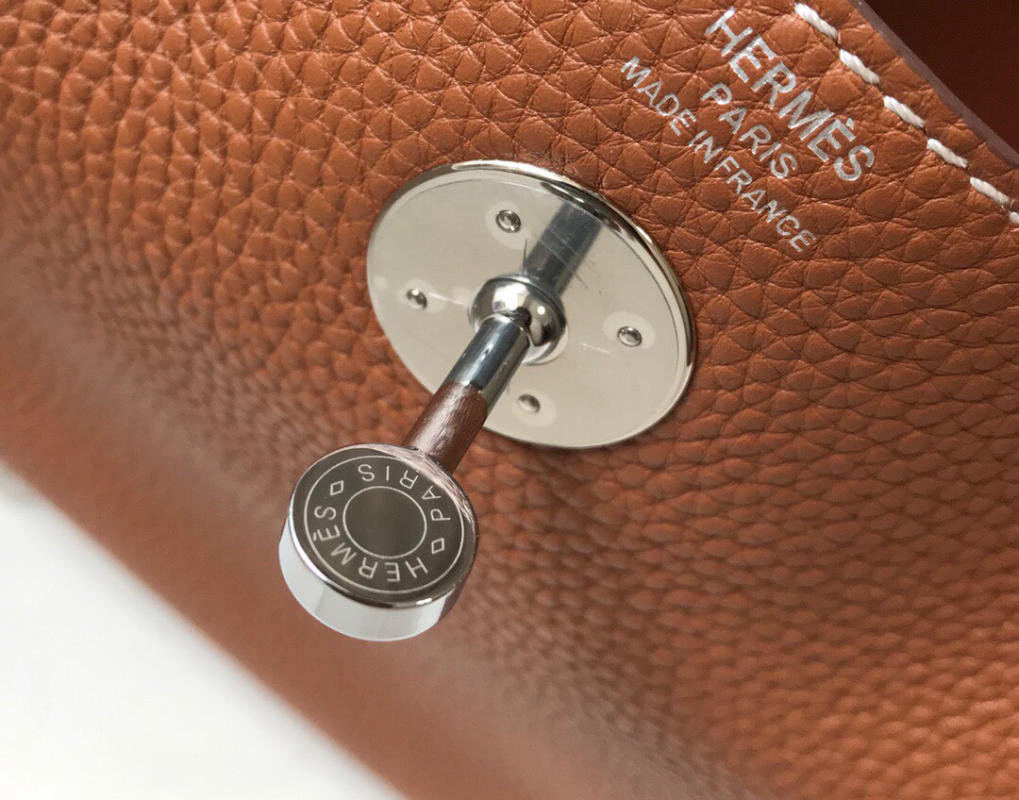 Túi xách Hermes 𝙈𝙞𝙣𝙞 𝙡𝙞𝙣𝙙𝙮 siêu cấp size 19,5cm màu cam đất