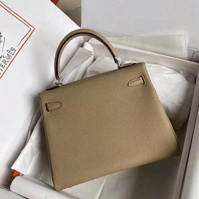 Túi xách HM Hermes Kelly 25cm nguyên bản khoá vàng màu nâu