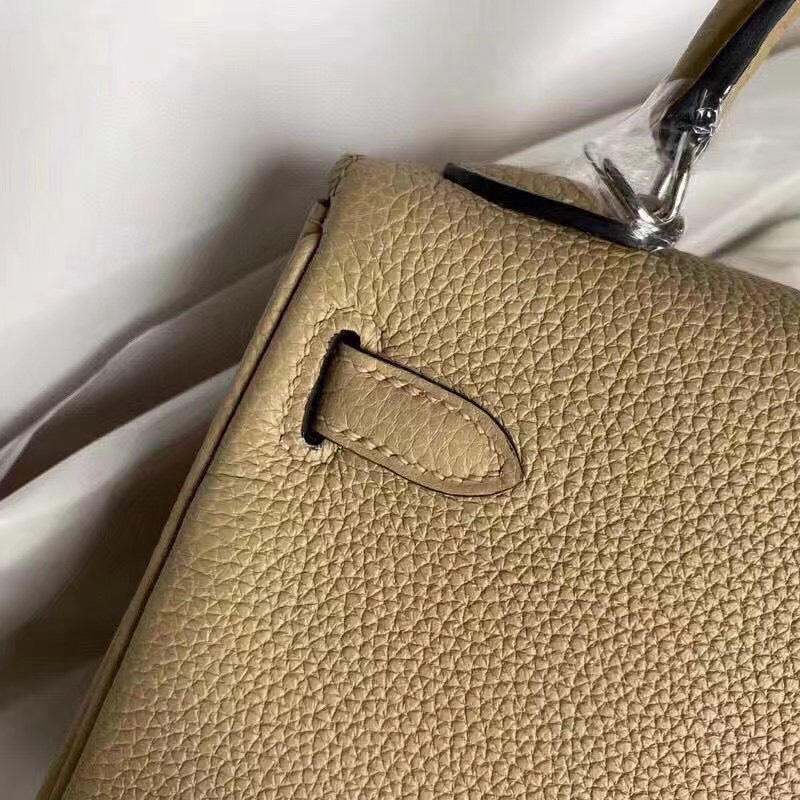 Túi xách HM Hermes Kelly 25cm nguyên bản khoá vàng màu nâu