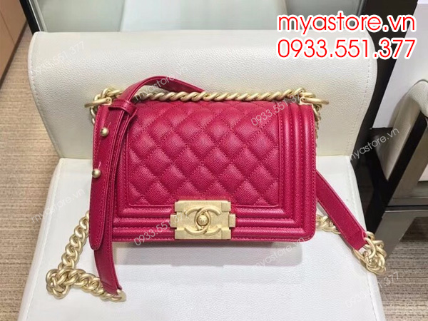 Túi xách nữ Chanel boy da sần siêu cấp size 20cm