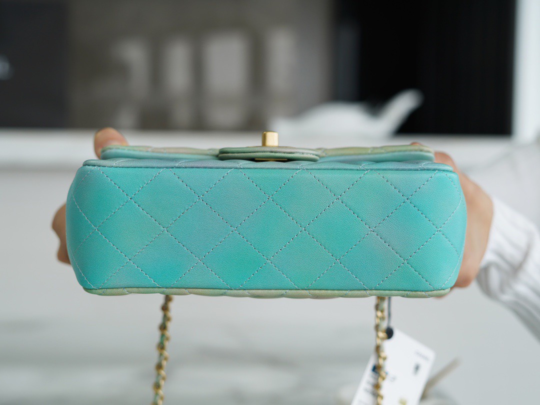 Túi xách nữ CHANEL CF mini màu Gradient Turquoise  siêu cấp 1:1