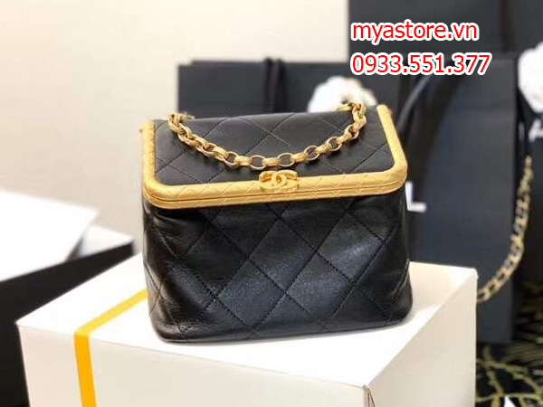 Túi xách nữ Chanel siêu cấp màu đen size 22cm