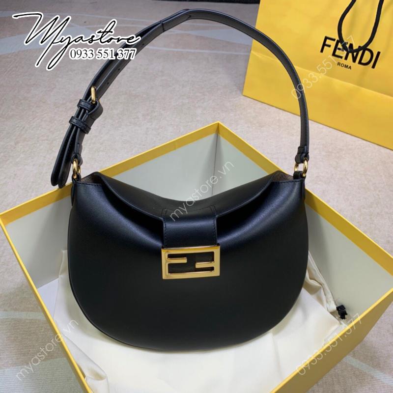 Túi xách nữ Fendi  Croissant Crescent Pack like auth màu đen