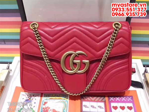 Túi xách nữ Gucci GG Marmont large shoulder size 31x19x7cm