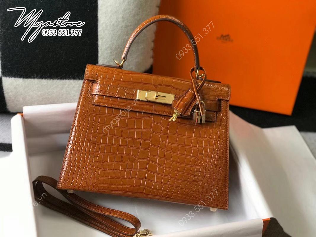 Túi xách nữ Hermes 𝑲𝒆𝒍𝒍𝒚 𝑪𝒐𝒑𝒚 𝑪𝒓𝒐𝒄𝒐𝒅𝒊𝒍𝒆 25cm may tay 50%