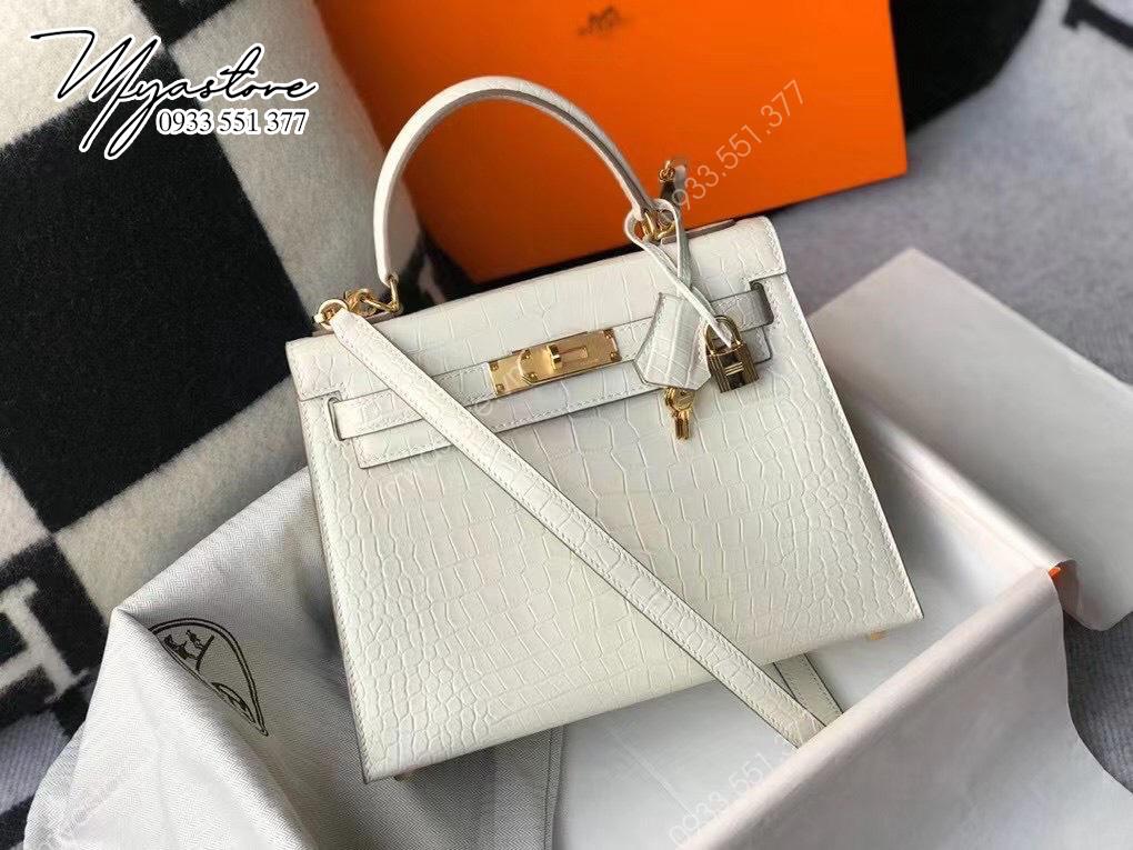 Túi xách nữ Hermes 𝑲𝒆𝒍𝒍𝒚 𝑪𝒐𝒑𝒚 𝑪𝒓𝒐𝒄𝒐𝒅𝒊𝒍𝒆 25cm may tay 50%