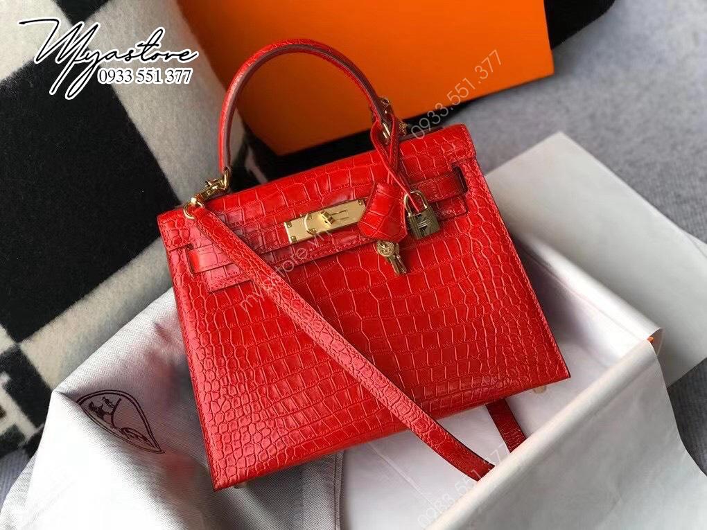 Túi xách nữ Hermes 𝑲𝒆𝒍𝒍𝒚 𝑪𝒐𝒑𝒚 𝑪𝒓𝒐𝒄𝒐𝒅𝒊𝒍𝒆 25cm may tay 50%