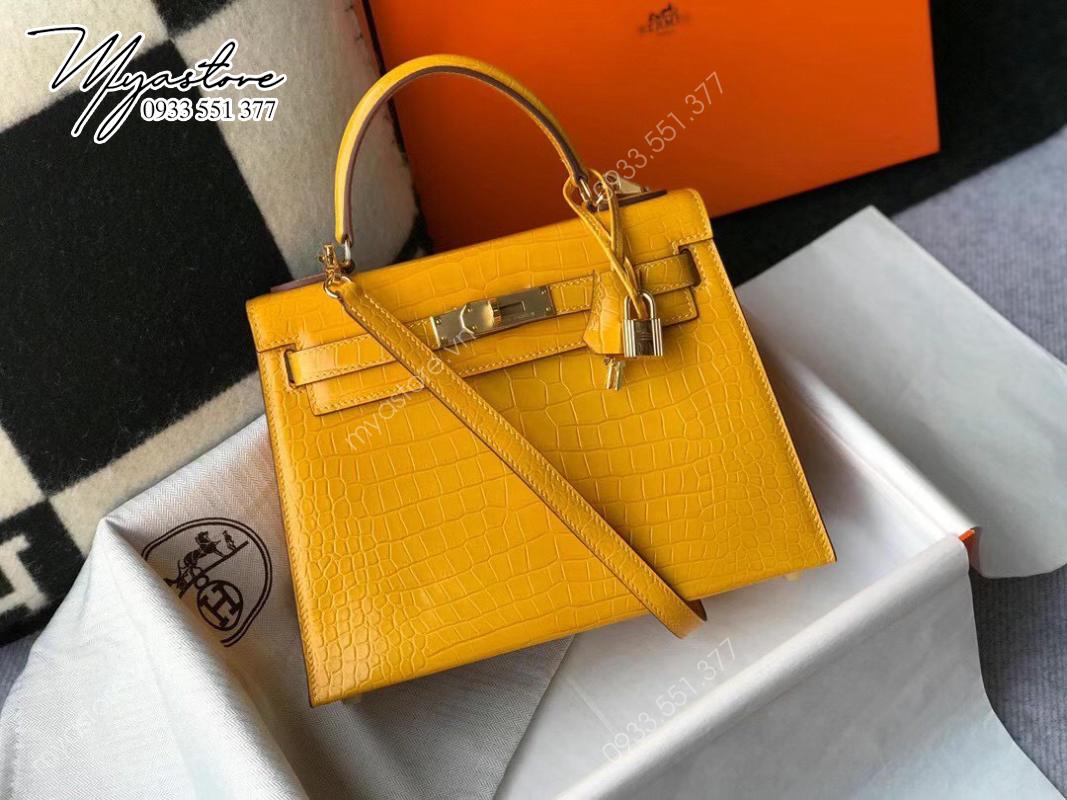 Túi xách nữ Hermes 𝑲𝒆𝒍𝒍𝒚 𝑪𝒐𝒑𝒚 𝑪𝒓𝒐𝒄𝒐𝒅𝒊𝒍𝒆 25cm may tay 50%