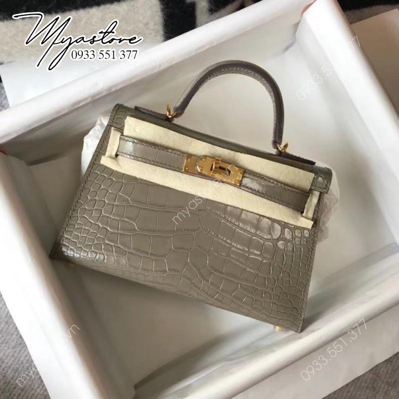 Túi xách nữ Hermes 𝑴𝒊𝒏𝒊 𝑲𝒆𝒍𝒍𝒚 𝑪𝒐𝒑𝒚 𝑪𝒓𝒐𝒄𝒐𝒅𝒊𝒍𝒆 