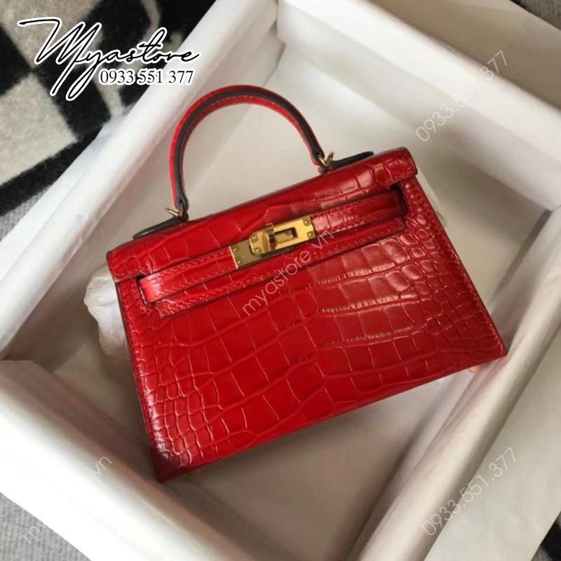 Túi xách nữ Hermes 𝑴𝒊𝒏𝒊 𝑲𝒆𝒍𝒍𝒚 𝑪𝒐𝒑𝒚 𝑪𝒓𝒐𝒄𝒐𝒅𝒊𝒍𝒆 may tay 50%