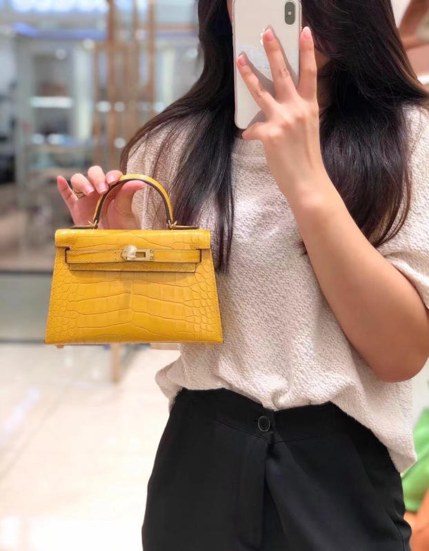 Túi xách nữ Hermes 𝑴𝒊𝒏𝒊 𝑲𝒆𝒍𝒍𝒚 𝑪𝒐𝒑𝒚 𝑪𝒓𝒐𝒄𝒐𝒅𝒊𝒍𝒆 may tay 50%