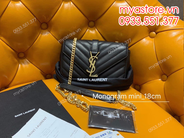 Túi xách nữ YSL sọc V đen siêu cấp - like auth