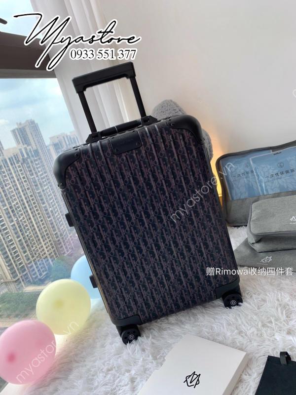 Vali du lịch Dior x Rimowa màu đen siêu cấp 1:1