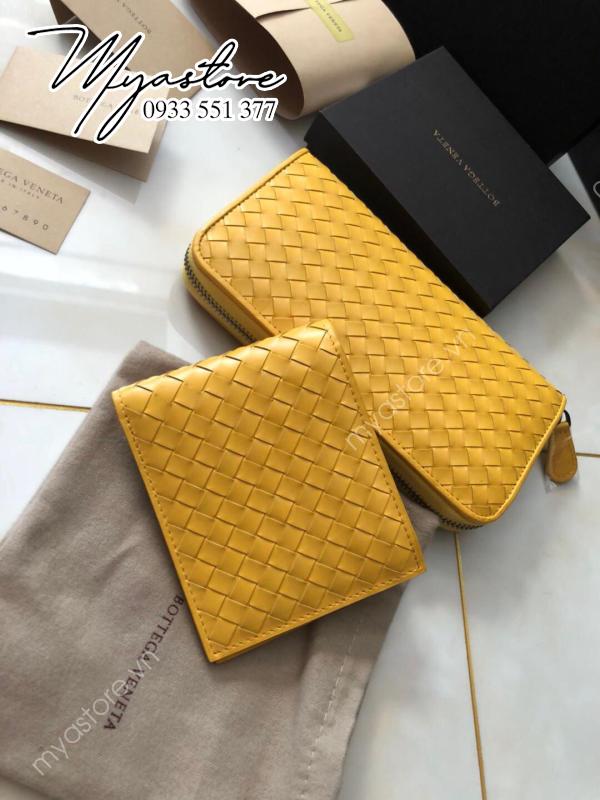 Ví Bottega Veneta siêu cấp màu vàng