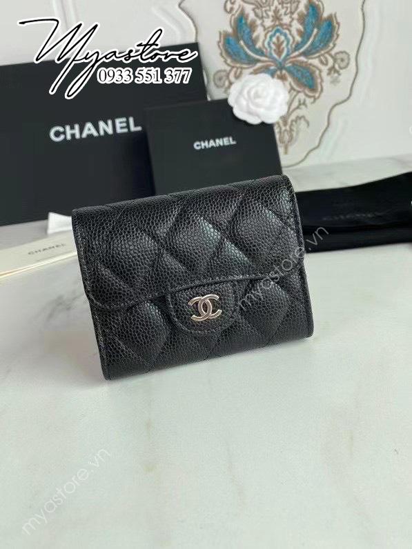 Ví cầm tay Chanel CLASSIC WALLET SHORT đen siêu cấp 1:1